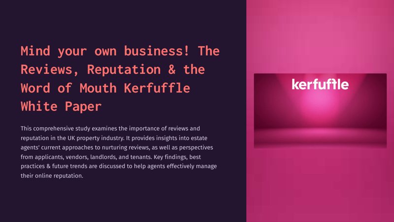 Cover of Mind Your Own Business! The Reviews, Reputation and Word of Mouth white paper